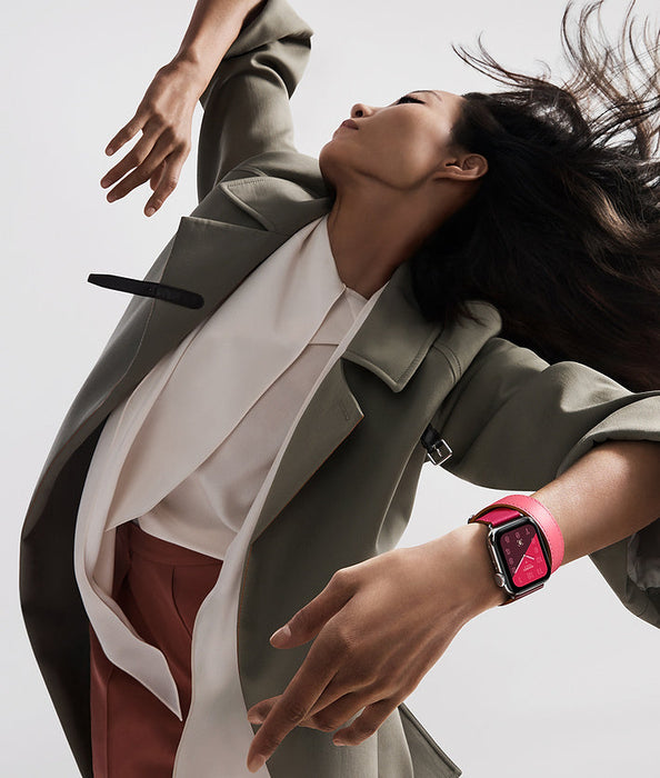 Double Tour Leather Wrap Bracelet For Apple Watch On Sale