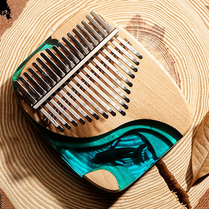 21 Keys Ocean Blue Whale Kalimba Pine Thumb Piano On Sale