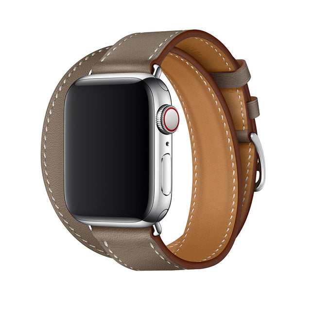 Etoupe Double Tour Leather Wrap Watch Bracelet For Apple iWatch On Sale