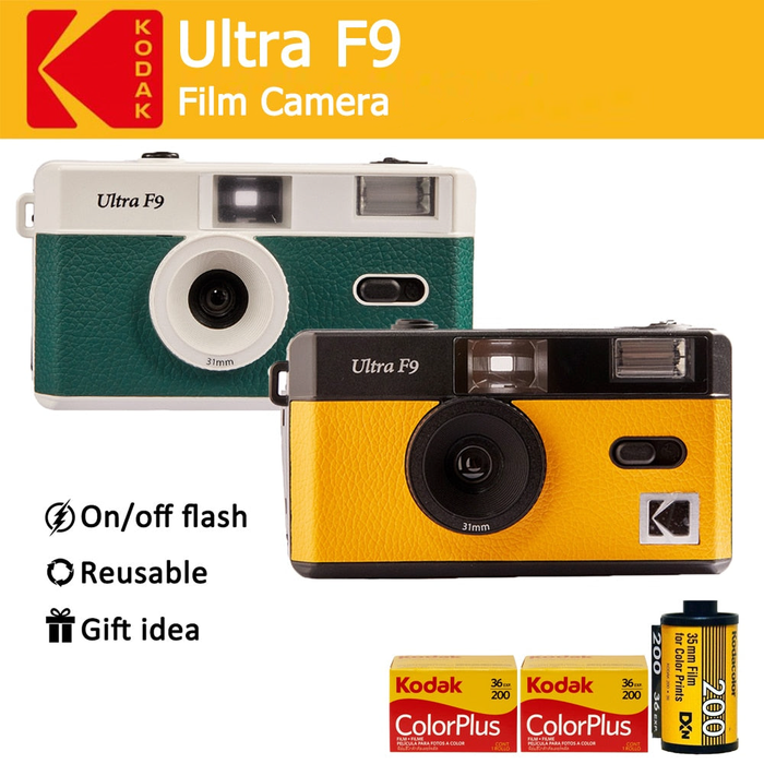 KODAK Vintage Retro Ultra F9 35mm Reusable Film Camera With Film ( 3 Roll ) Bundle On Sale