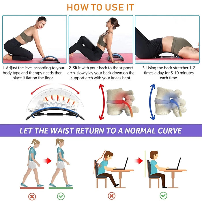 Magnetotherapy Multi-Level Adjustable Lumbar Back Stretcher On Sale