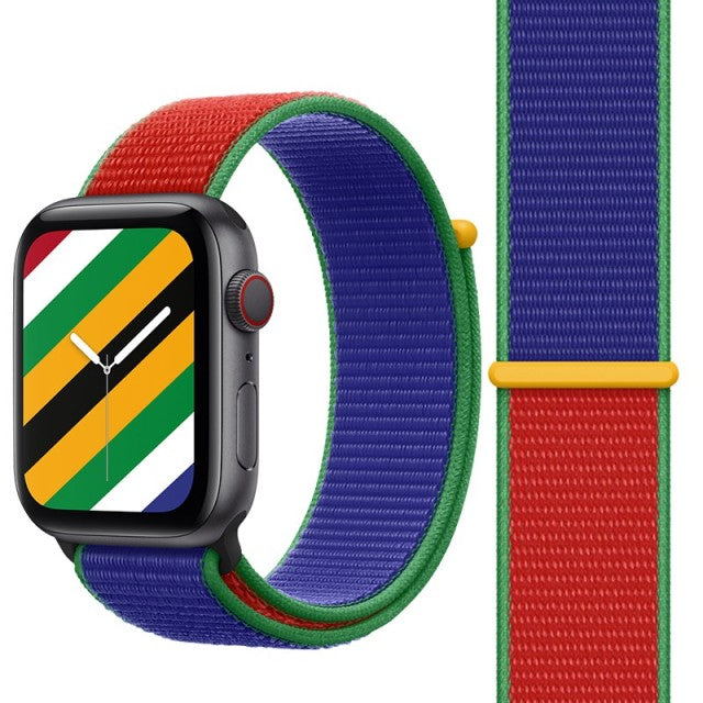 South Africa World Flag Nylon Watch Straps Collection For Apple Watch 38mm, 40mm, 42mm, 44 mm On Sale