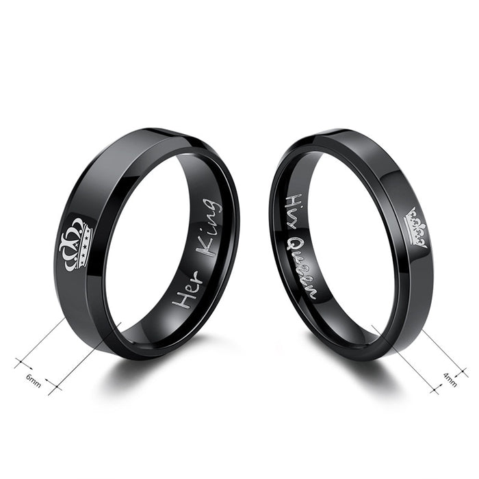 Her King & His Queen Couples' Rings - cloverbliss.com