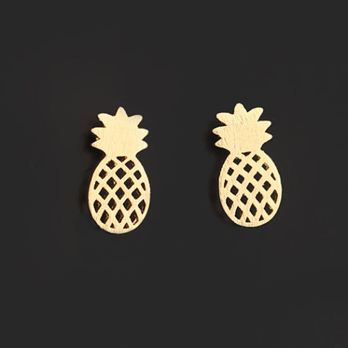 Gold Pineapple Stud Earrings On Sale