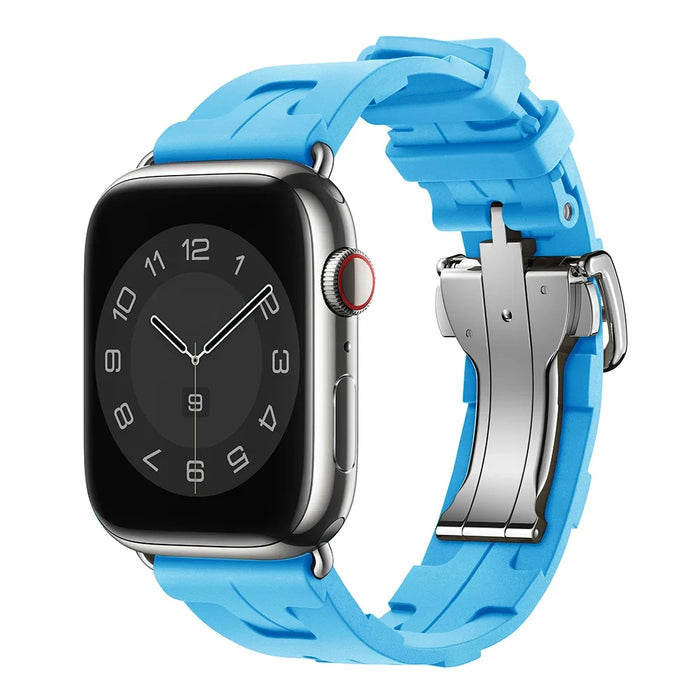 Ocean Blue Silver Kilim Single Tour Strap for Apple Watch Band 38mm, 40mm, 41mm, 42mm, 44 mm, 45mm, 46mm, 49mm On Sale