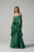 Chic Layered Ruffle Tiered Green Dress On Sale