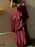 Chic Layered Ruffle Tiered Red Dress On Sale