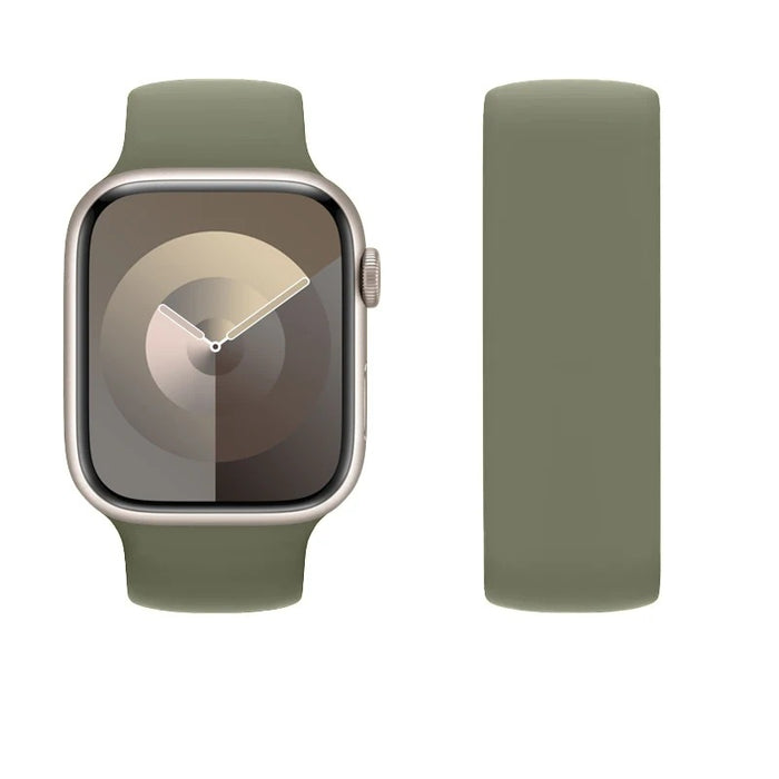 Khaki Solo Loop Silicone Watch Band For Apple Watch On Sale