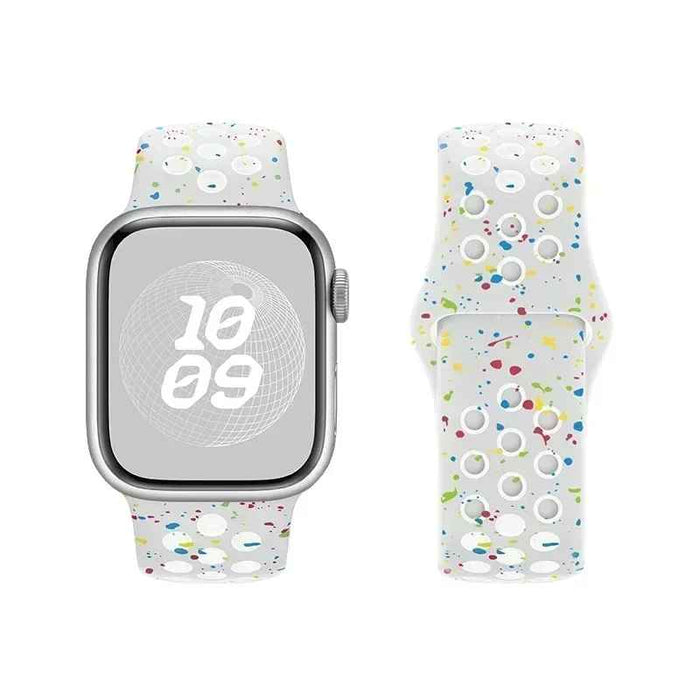 White Athletic Sport Silicone Watch Band for Apple Watch On Sale