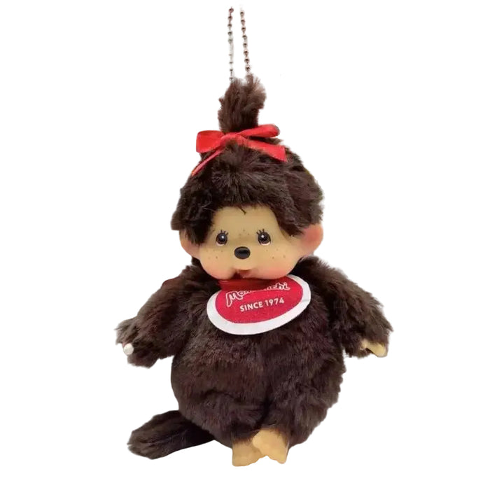 Brown Furry Miichi Monkey Monchhichi Vintage Style Plush Keychain Dolls Collection On Sale