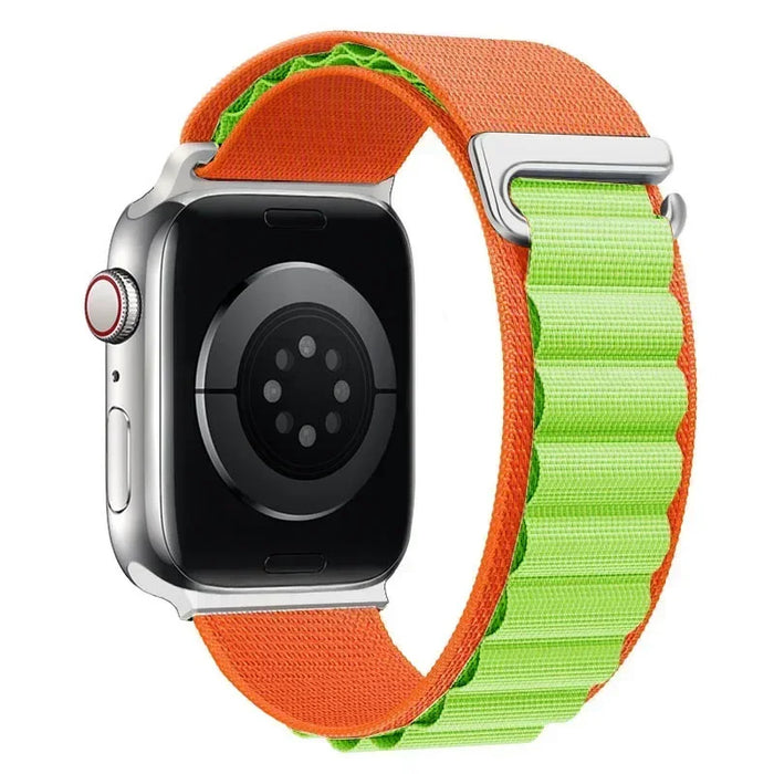 Orange Green Trail-Style Woven Nylon Sport Loop Band With Adjustable Hook Closure On Sale