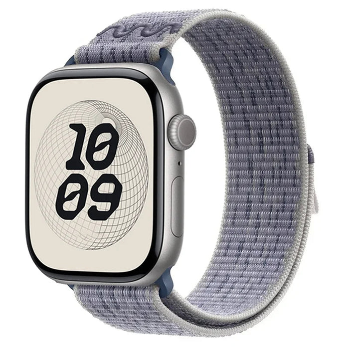 Gray Blue Nylon Sport Watch Straps Collection For Apple Watch 38mm, 40mm, 41mm, 42mm, 44 mm, 45mm, 46mm, 49mm On Sale
