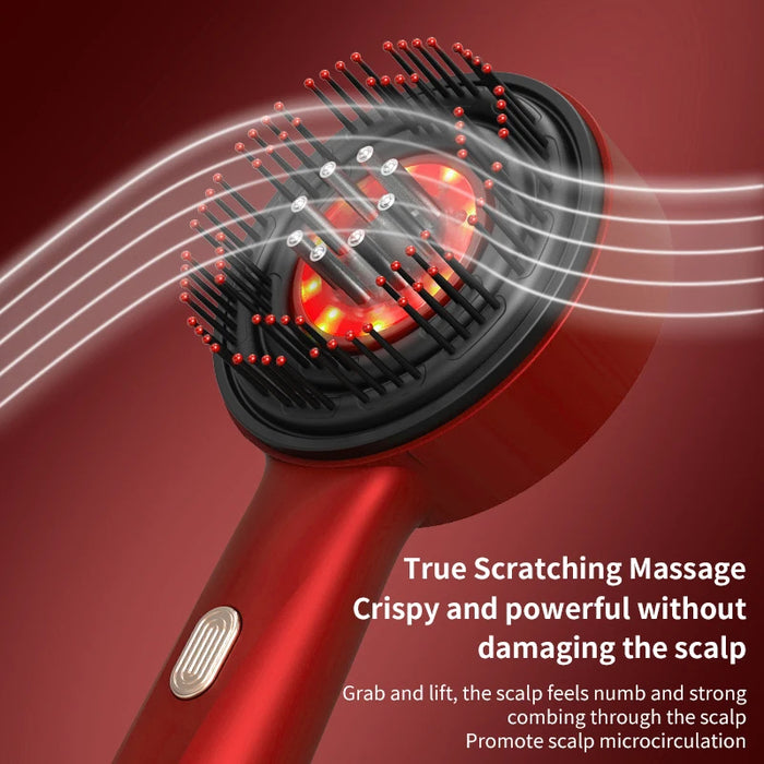 Red Light Scalp Massager Comb with Vibration and Serum Applicator – 3 Modes Rechargeable Hair Care Brush On Sale