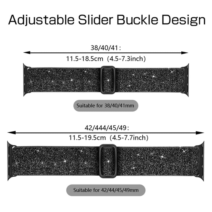 Size Measurement Of Glitter Sparkle Nylon Strap for Apple Watch