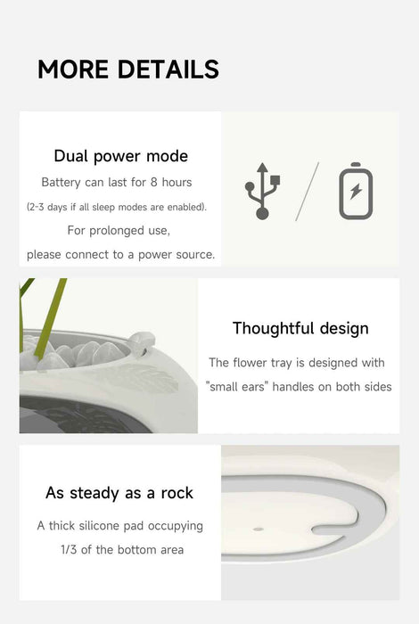 Smart Indoor Plant Pot with Wi-Fi App Monitoring, LCD Expression Display & USB-C Rechargeable Planter On Sale