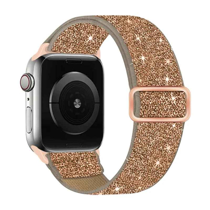 Rose Gold Glitter Sparkle Nylon Strap for Apple Watch 38mm, 40mm, 41mm, 42mm, 44 mm, 45mm On Sale