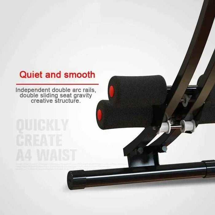 Height Adjustable Foldable Ab Exercise Machine with LCD Monitor, Single Track Core Trainer for Home Gym On Sale
