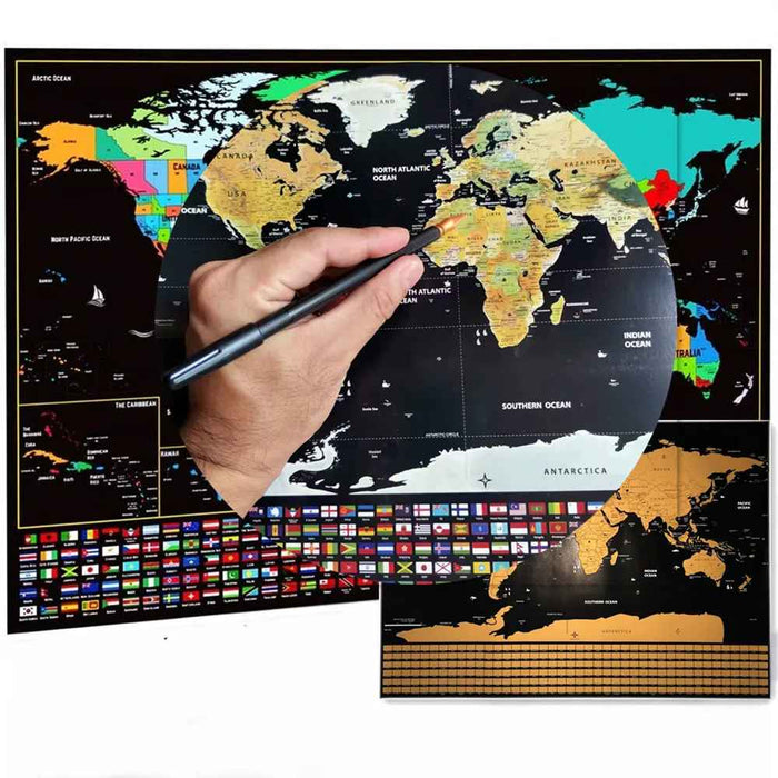 Scratch Off National Flag Map Of The World Wall Decal Poster On Sale