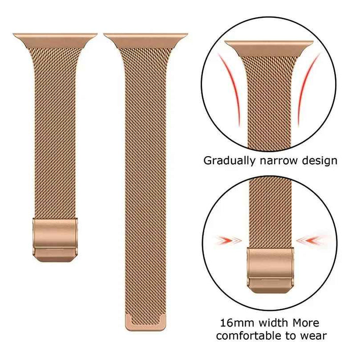 Rose Gold Slim Stainless Steel Mesh Adjustable Watch Band for Apple Watch Series 11, 10, 9, 8, 7, SE, 6, 5, 4, 3 and Ultra On Sale