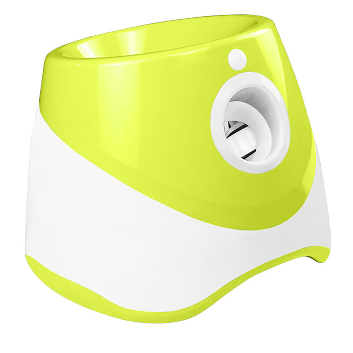 Green Dog Ball Thrower Toy Automatic Tennis Ball Launcher With 3 Distance Catapult Settings and 6 Balls On Sale