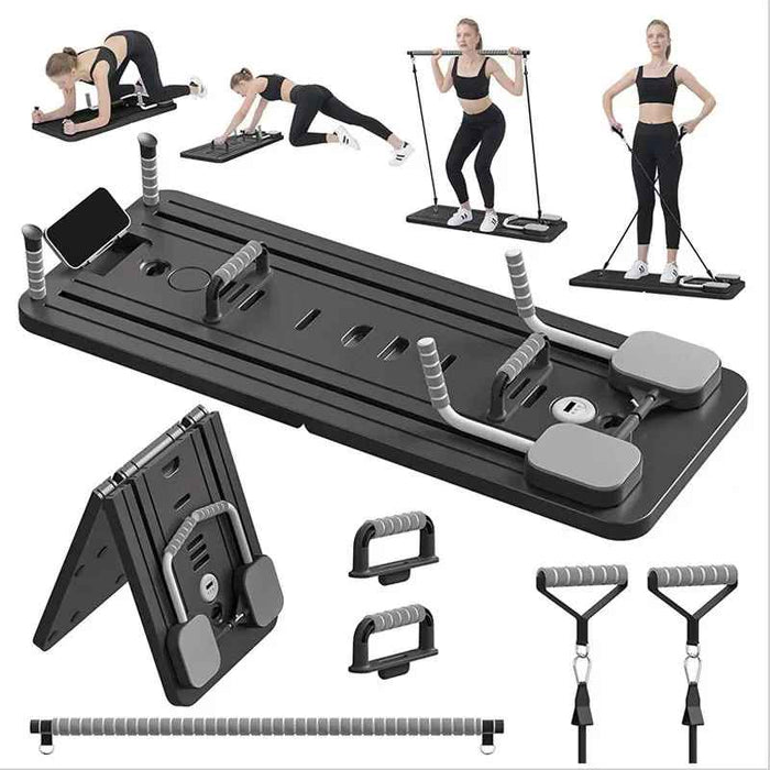 6-in-1 Foldable Multi-Purpose Pilates Black Exercise Board For Abdominal And Core Strength Workout Training On Sale