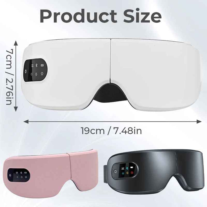 Size of Foldable 4D Smart Eye Massager With Heat Compression Bluetooth Music Function