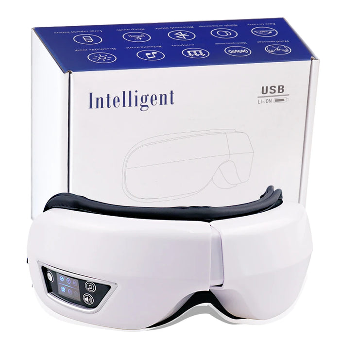 4D Smart Eye Hot Compress Airbag Massager With Bluetooth Music On Sale