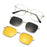 3 in 1 Lightweight Silver Frame Eyeglasses With Magnetic Clip Polarized Sunglasses Set On Sale