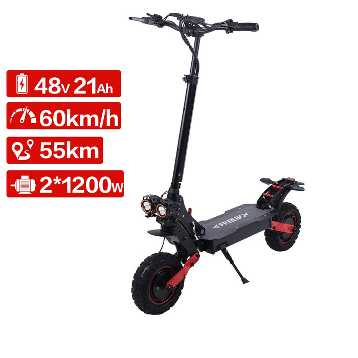 H6 Master 2400W Dual Motor 37mph 48V 21AH 11'' Off Road Tires High-performance Foldable Electric Scooters For Adults On Sale