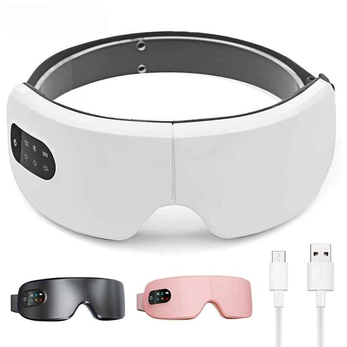 Foldable 4D Smart Eye Massager With Heat Compression Bluetooth Music Function On Sale