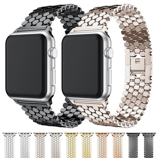 Honeycomb Metal Alloy Link Watch Band For Apple Watch Series 10, 9, 8, 7, 6, SE, 5, 4, 3 On Sale
