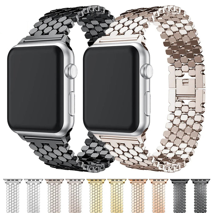 Honeycomb Metal Alloy Link Watch Band For Apple Watch Series 10, 9, 8, 7, 6, SE, 5, 4, 3 On Sale