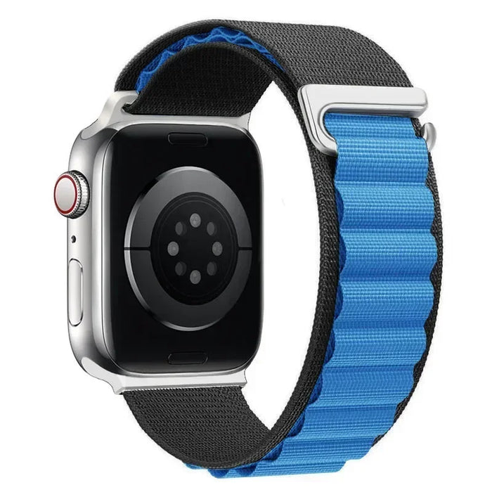 Black Blue Trail-Style Woven Nylon Sport Loop Band With Adjustable Hook Closure On Sale