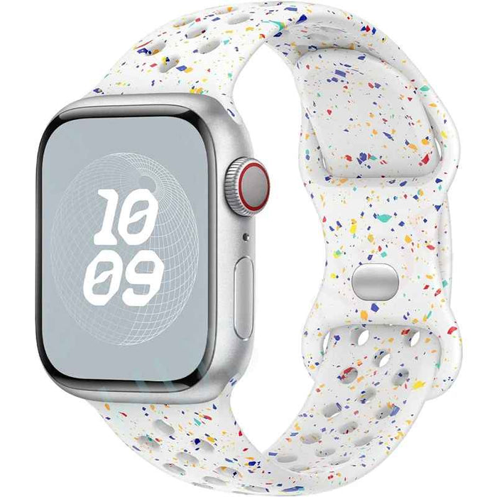 White Athletic Sport Silicone Watch Band for Apple Watch On Sale