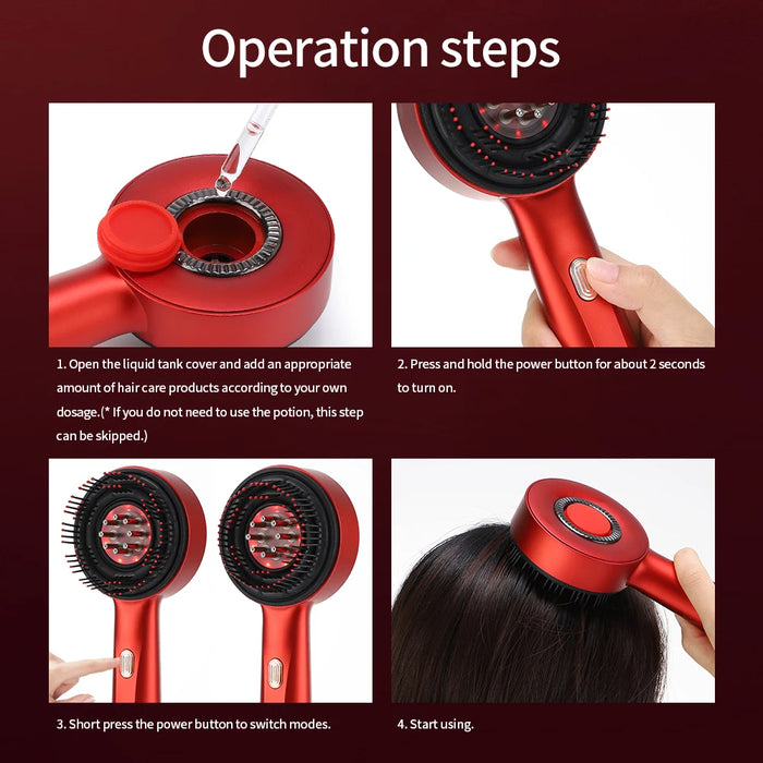 Red Light Scalp Massager Comb with Vibration and Serum Applicator – 3 Modes Rechargeable Hair Care Brush On Sale