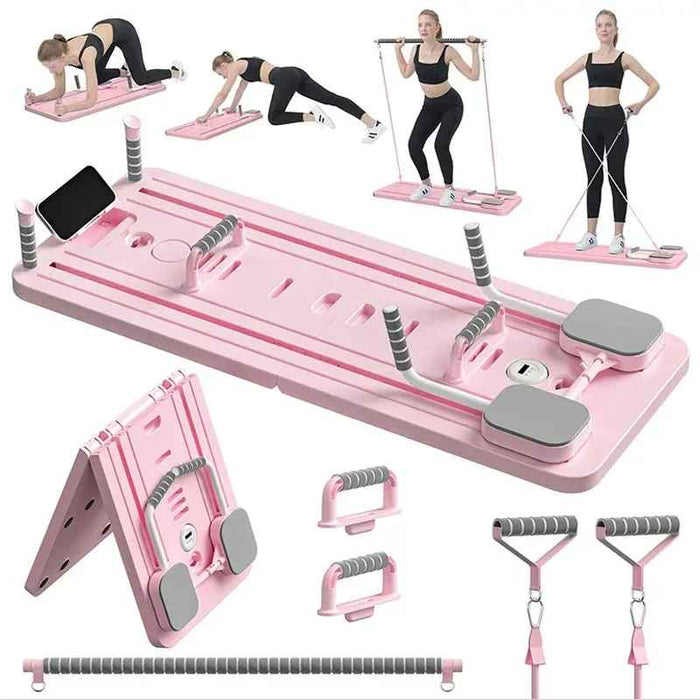 Pink 6-in-1 Foldable Multi-Purpose Pilates Exercise Board For Abdominal And Core Strength Workout Training On Sale