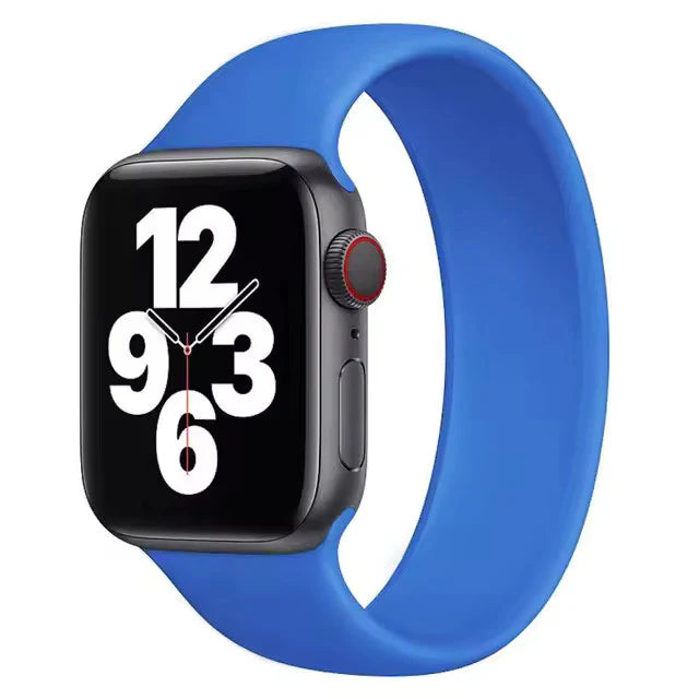 Capri Blue Solo Loop Silicone Watch Band For Apple Watch On Sale