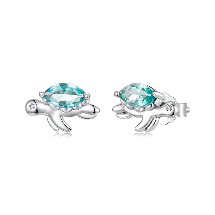 925 Sterling Silver Ocean Marine Life Theme Sea Turtle Stud Earrings Collection On Sale