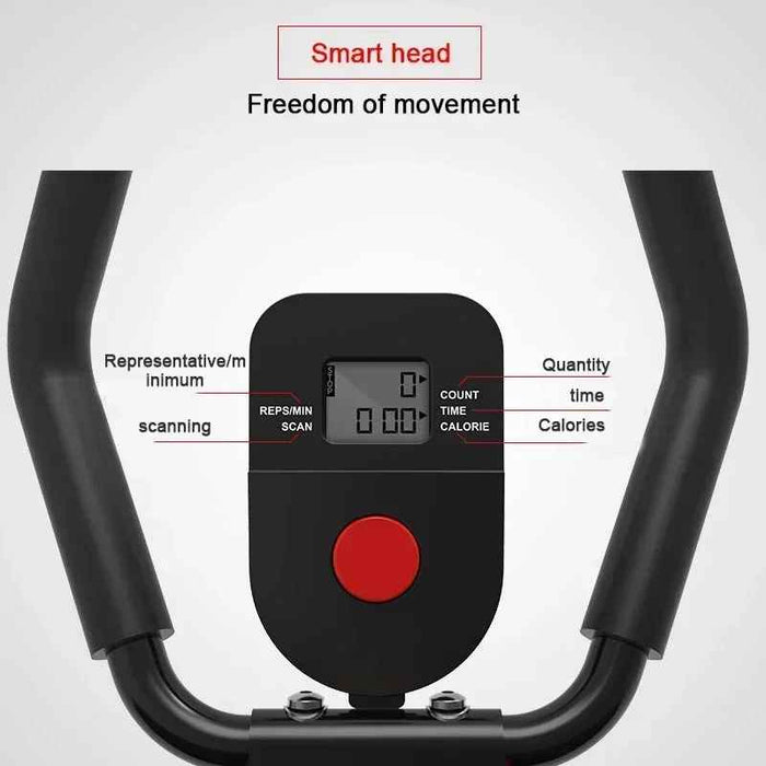 Height Adjustable Foldable Ab Exercise Machine with LCD Monitor, Single Track Core Trainer for Home Gym On Sale