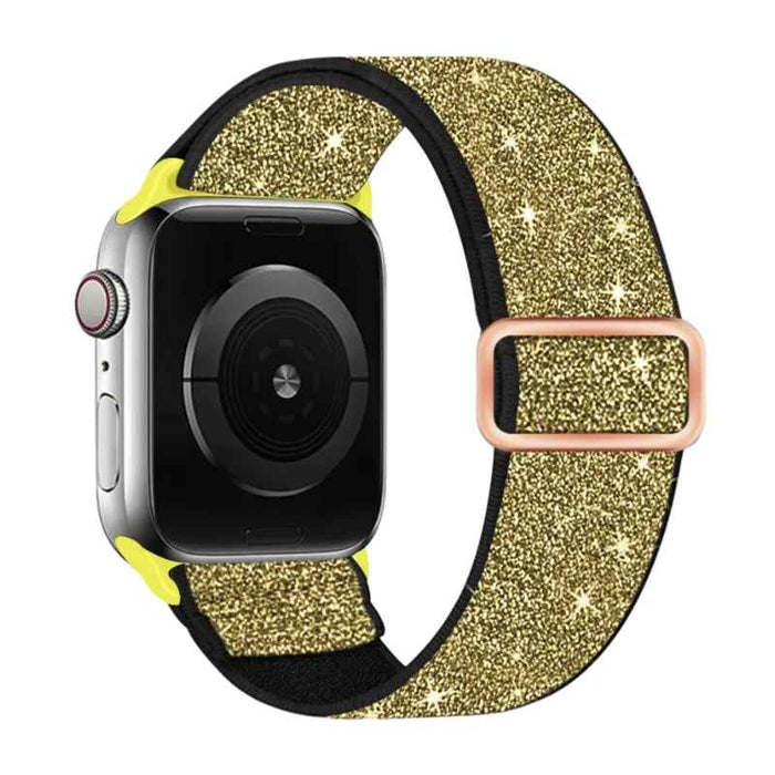 Gold Glitter Sparkle Nylon Strap for Apple Watch 38mm, 40mm, 41mm, 42mm, 44 mm, 45mm On Sale