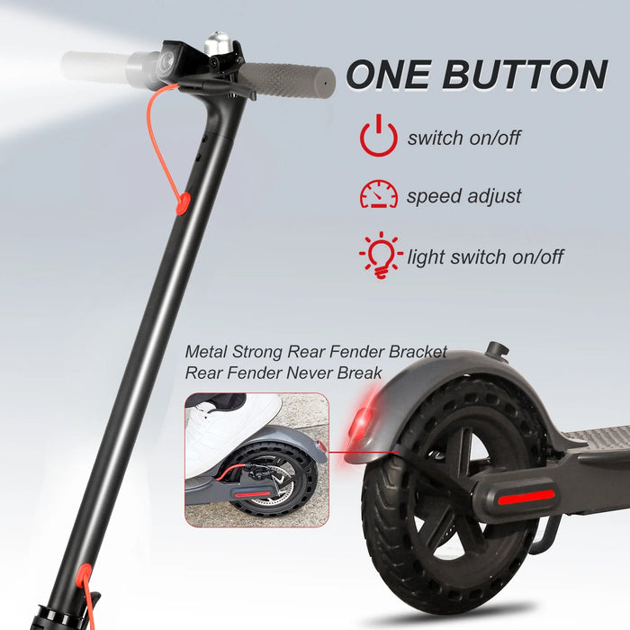 T-MAX Lightweight Foldable Long Range Electric Scooter 48V 10.5Ah 500W Motor with APP For Adults On Sale
