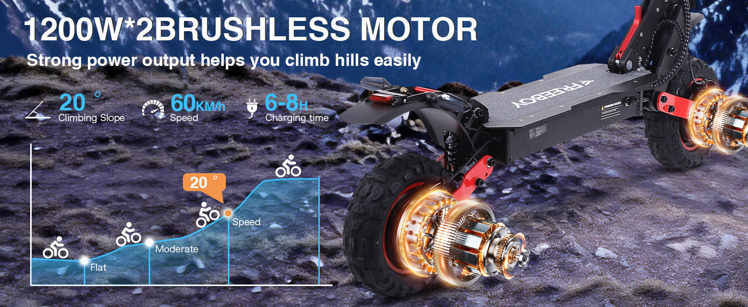 H6 Master 2400W Dual Motor 37mph 48V 21AH 11'' Off Road Tires High-performance Foldable Electric Scooters For Adults On Sale