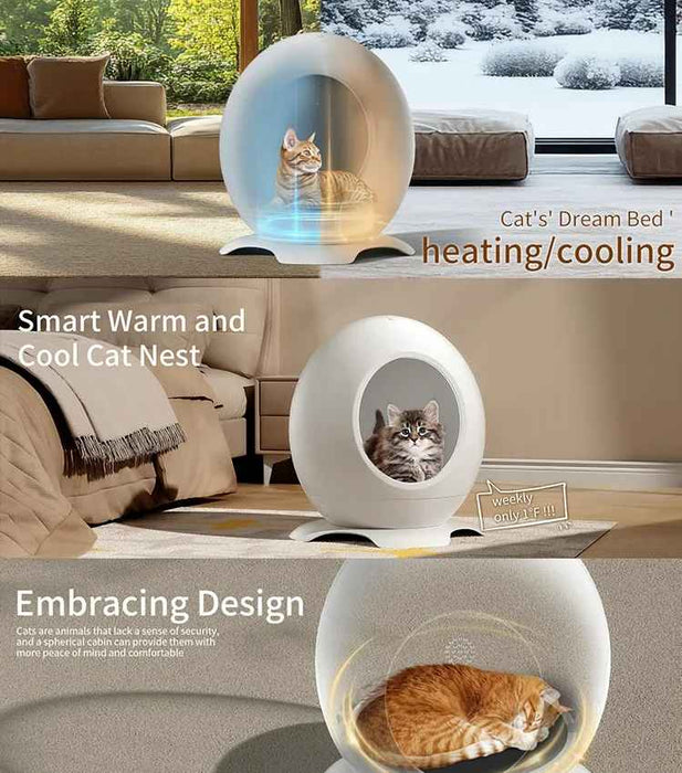 Scratch-resistant Intelligent Thermostatic Egg Shape Pet Sleeping Pod With Lights And Music For Cats or Mini Medium Sized Dogs On Sale