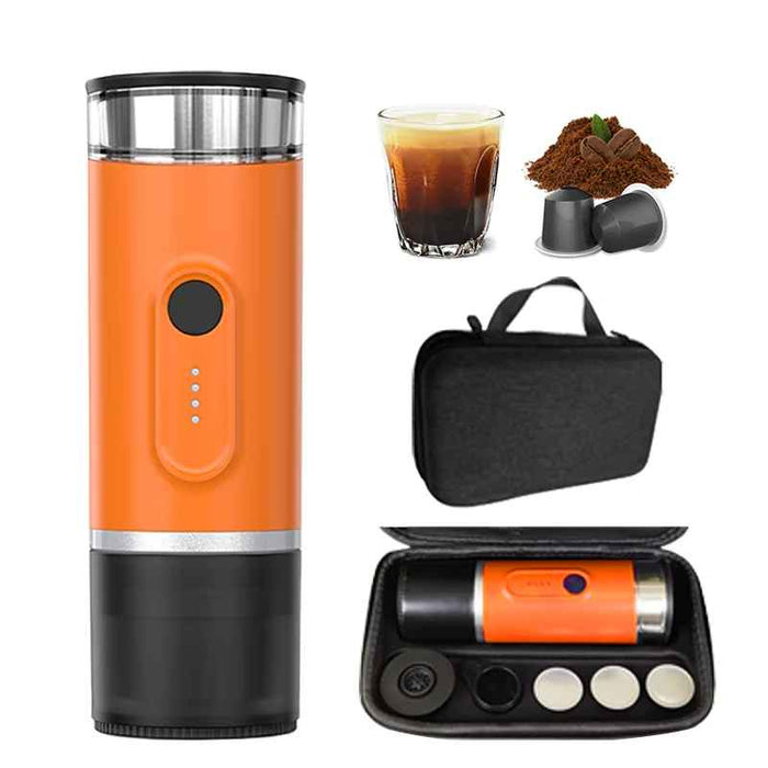 Automatic Heating Portable Orange Coffee Maker – 2-in-1 Capsule Ground Coffee with 15-Bar Pressure On Sale
