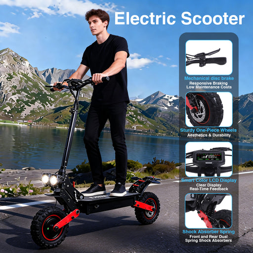 H6 Master 2400W Dual Motor 37mph 48V 21AH 11'' Off Road Tires High-performance Foldable Electric Scooters For Adults On Sale