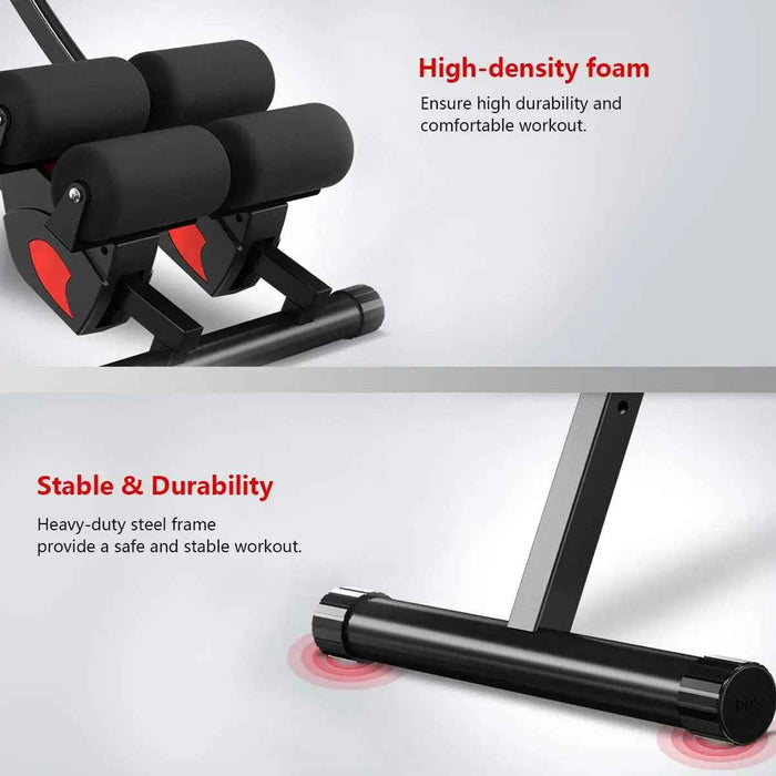Height Adjustable Foldable Ab Exercise Machine with LCD Monitor, Dual Track Core Trainer for Home Gym On Sale