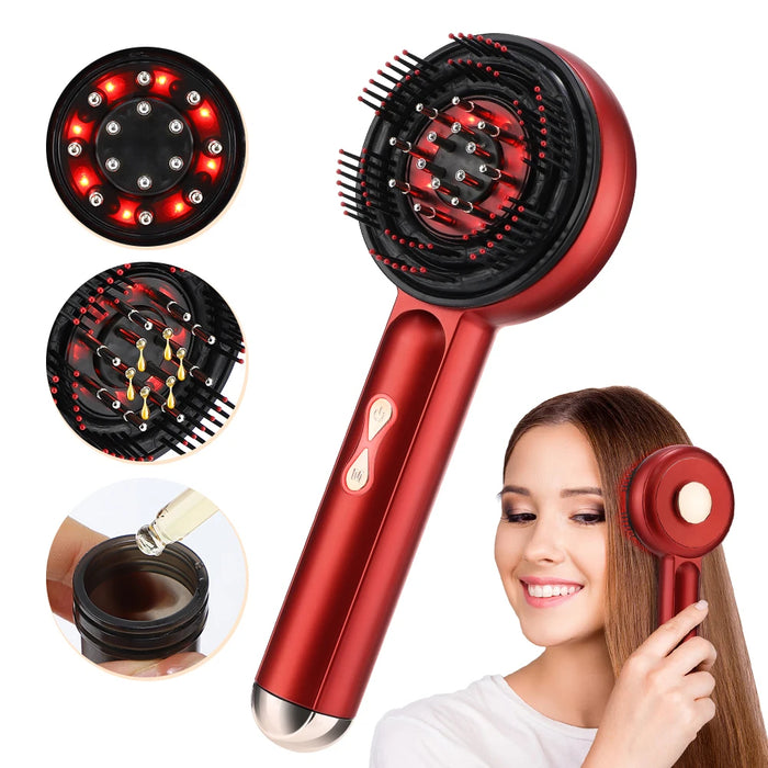 Red Light Scalp Massager Comb with Vibration and Serum Applicator – 3 Modes Rechargeable Hair Care Brush On Sale