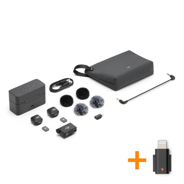 2TX 1RX Adapter DJI Mic Mini Advanced Mini Wireless Microphone High-Quality Audio With Stable Transmission