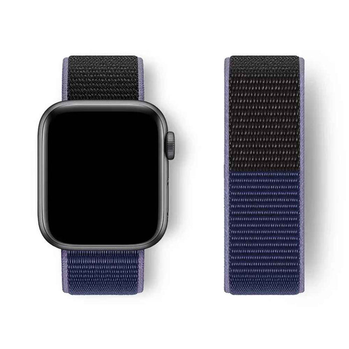 Midnight Blue Two-tone color Nylon Watch Straps Collection For Apple Watch 38mm, 40mm, 41mm, 42mm, 44mm, 46mm, 45mm, 49mm On Sale