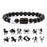 Black Obsidian Zodiac Constellation Charm Black Onyx Natural Stone Bead Bracelet For Women And Men On Sale